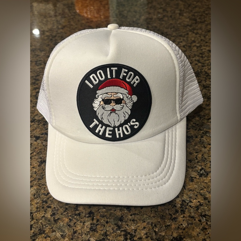White Santa Patch Trucker Hat